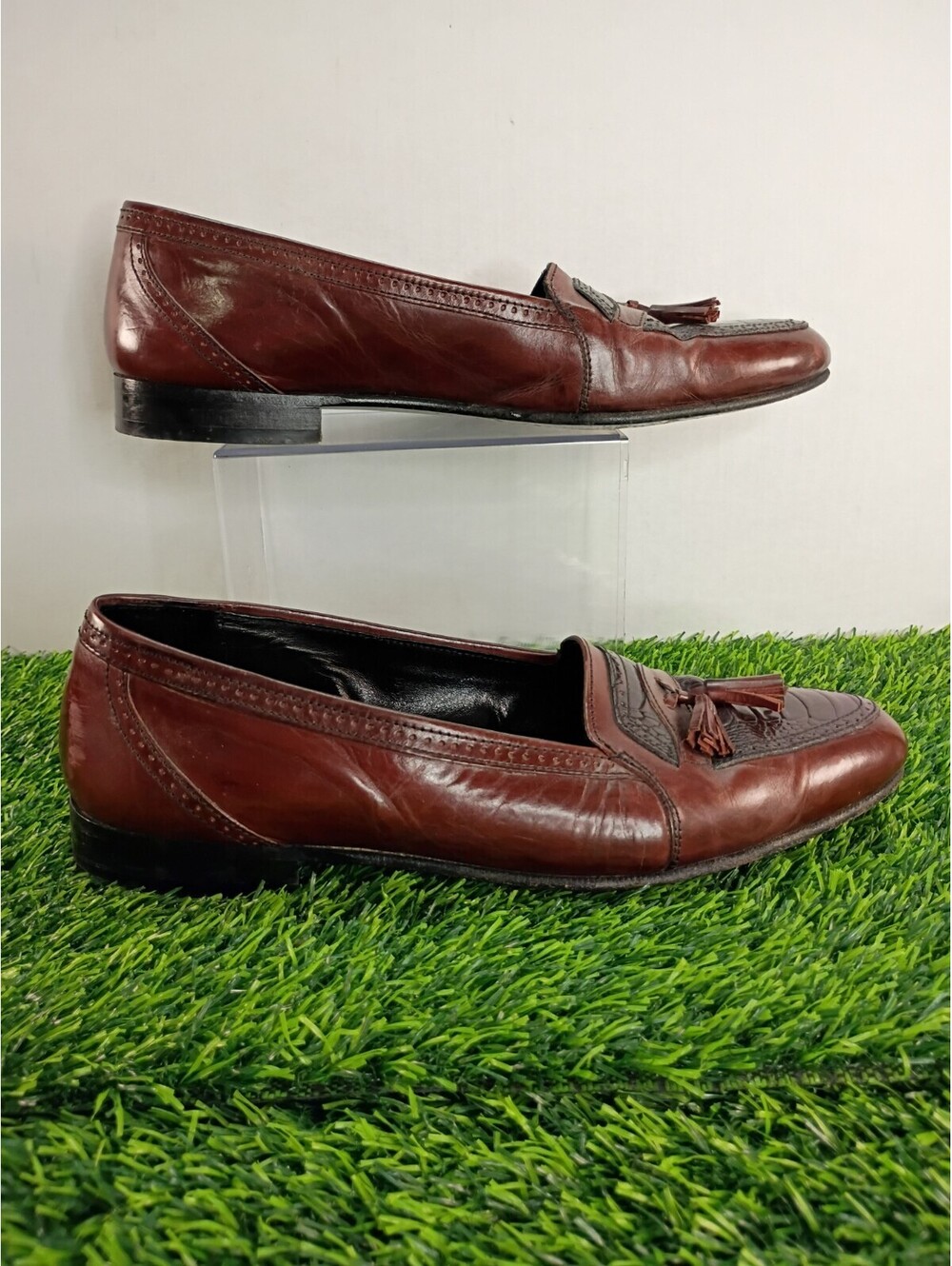 Stanley Blacker Burgundy Leather Tassel Men's Loafer Size 9.5 M